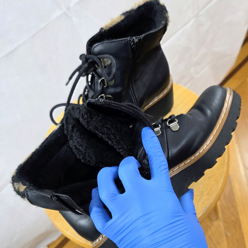 BareTraps Black Ankle Boots with Tan Accents - Picture 3 of 15